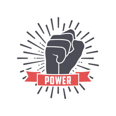 Fist Hand raised vector icon illustration