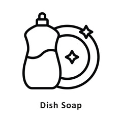 Dish Soap Vector Outline Icon. Eps 10 File 