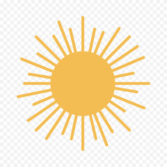 Hand draw cute sun illustration on white background