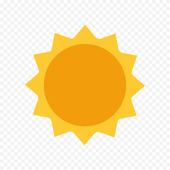 Hand draw cute sun illustration on white background