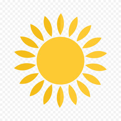 Hand draw cute sun illustration on white background