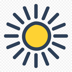 Hand draw cute sun illustration on white background