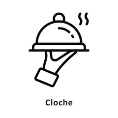Fototapeta premium Cloche Vector Outline Icon. Eps 10 File 