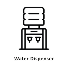 Water Dispenser Vector Outline Icon. Eps 10 File 