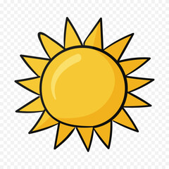 Hand draw cute sun illustration on white background