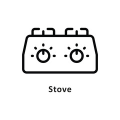 Stove Vector Outline Icon. Eps 10 File 