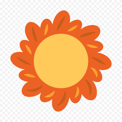 Hand draw cute sun illustration on white background