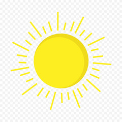 Hand draw cute sun illustration on white background
