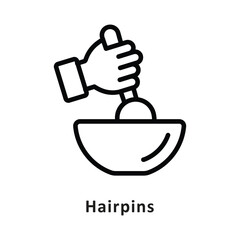 Stone Mixer Vector Outline Icon. Eps 10 File 