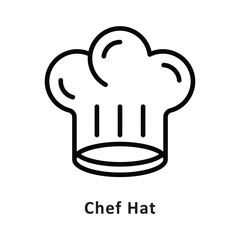 Chef Hat Vector Outline Icon. Eps 10 File 