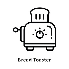 Bread Toaster Vector Outline Icon. Eps 10 File 