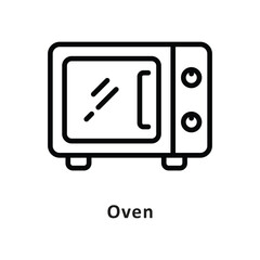 Oven Vector Outline Icon. Eps 10 File 
