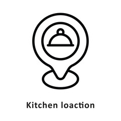 Kitchen Location Vector Outline Icon. Eps 10 File 