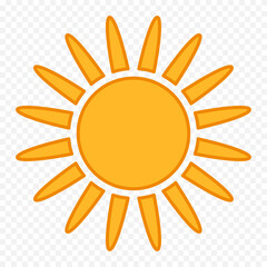 Hand draw cute sun illustration on white background
