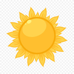 Hand draw cute sun illustration on white background