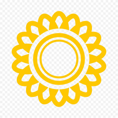 Hand draw cute sun illustration on white background