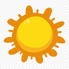 Hand draw cute sun illustration on white background