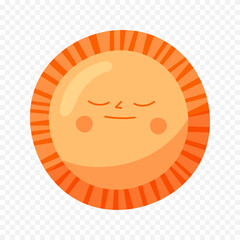 Obraz premium Hand draw cute sun illustration on white background