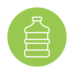 Water Gallon vector Circle Outline Icon. Eps 10 File