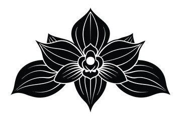 Orchid flower vector art silhouette.eps