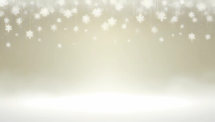Soft Snowfall Effect with Subtle Snowflakes on a Pale Abstract Background, Perfect for a Serene and Minimalist Winter Design
