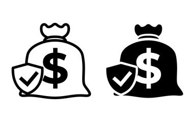 Single financial insurance icon object cartoon, sticker flat vector