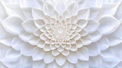 Intricate White Flower Petals Design Abstract Art