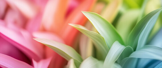 Obraz premium Vibrant close-up of colorful plant leaves.