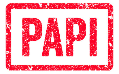 Papi Stamp Transparent Seal, Red Grunge Papi Word Rubber Stamp Seal