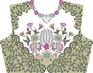 Delicate floral artistry blooms on this exquisite Indian blouse design. A symphony of soft pinks and purples dances with muted greens-3