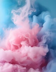Fototapeta premium pink and blue smoke, nature, watercolour, blue, steam, shape, liquid, black