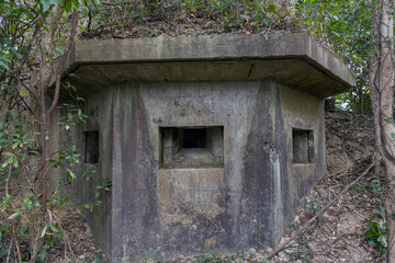 Dec 15 2024,Hong Kong.Military relics from the World War II still remain at  Robin's Nest Country Park, including pillboxes and trenches built by Japanese army