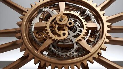 /imagine: A series of interconnected gears in motion, each one representing teamwork driving success. --ar 3:2 --v 4
