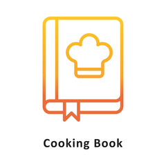 Cooking Book Vector Gradient Outline Icon. Eps 10 File