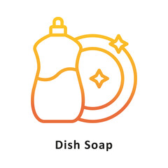 Obraz premium Dish Soap Vector Gradient Outline Icon. Eps 10 File