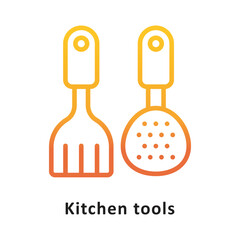 Kitchen Tools Vector Gradient Outline Icon. Eps 10 File