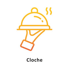 Fototapeta premium Cloche Vector Gradient Outline Icon. Eps 10 File