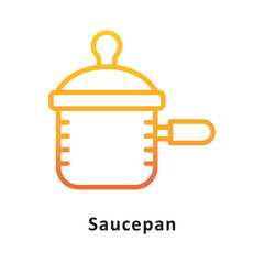 Saucepan Vector Gradient Outline Icon. Eps 10 File