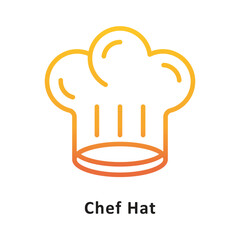 Chef hat Vector Gradient Outline Icon. Eps 10 File 