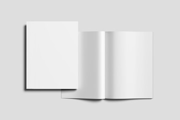 Blank Us Letter Magazine Mockup with the grey background
