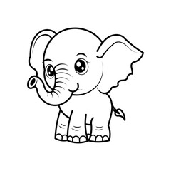 elephant outline on white background