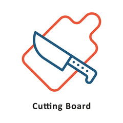 Cutting Board Vector Two Color Icon. Eps 10 File
