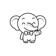 elephant outline on white background