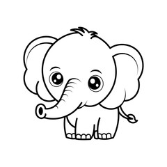 elephant outline on white background