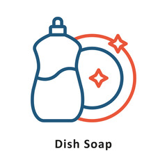 Dish Soap Vector Two Color Icon. Eps 10 File