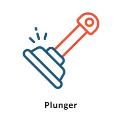 Plunger Vector Two Color Icon. Eps 10 File