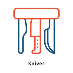 Knives vector two Color Icon. Eps 10 File 