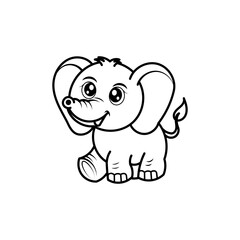 elephant outline on white background