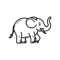 Fototapeta premium elephant outline on white background