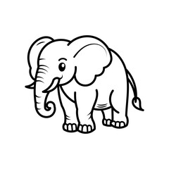 elephant outline on white background